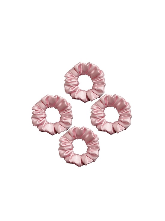 Accessories - Pink Satin Hair Scrunchies Set